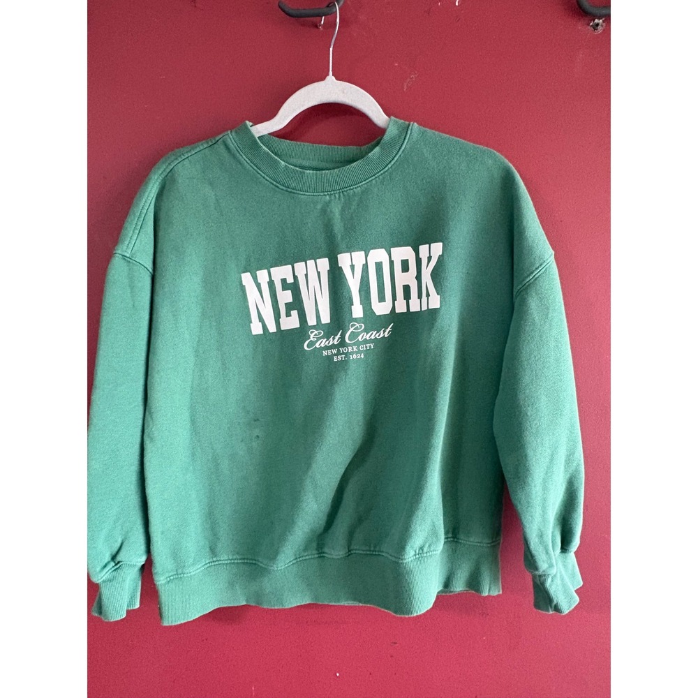 Old Navy SoComfy New York East Coast Sweatshirt Green XS Petite